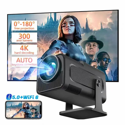 ফ্লাইন HY320MINI 4K আল্ট্রা এইচডি 3 ডি পোর্টেবল শর্ট থ্রো প্রজেক্টর এবং হোম থিয়েটার এবং সিনেমা ব্যবহারের জন্য উপস্থাপনা সরঞ্জাম