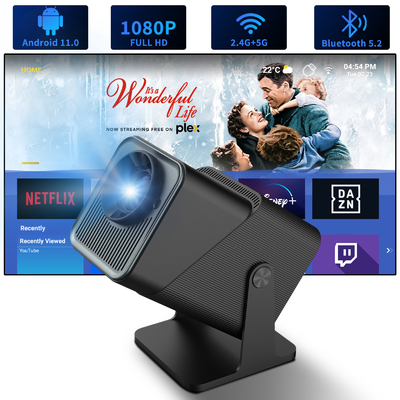 FY360 4K HD স্মার্ট এলসিডি প্রজেক্টর উচ্চ উজ্জ্বলতা হোম থিয়েটার লেজার অ্যান্ড্রয়েড 11.0 BT5.2 অন্তর্নির্মিত স্টেরিও সাউন্ড এবং মার্কিন প্লাগ
