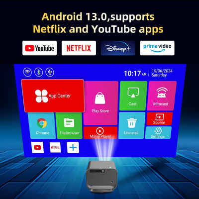 FLYIN P20 Pro 4K 350Lms 1080P ফুল এইচডি প্রজেক্টর অটো ফোকাস লেন্স এলসিডি ল্যাম্প অ্যান্ড্রয়েড 13 এয়ারপ্লে পোর্টেবল হোম থিয়েটার ব্যবহার