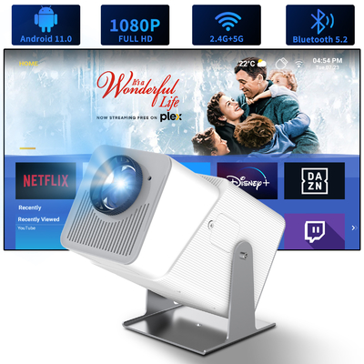 FY360 4K HD স্মার্ট এলসিডি প্রজেক্টর উচ্চ উজ্জ্বলতা হোম থিয়েটার লেজার অ্যান্ড্রয়েড 11.0 BT5.2 অন্তর্নির্মিত স্টেরিও সাউন্ড এবং মার্কিন প্লাগ