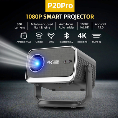 FLYIN P20 Pro 4K 350Lms 1080P ফুল এইচডি প্রজেক্টর অটো ফোকাস লেন্স এলসিডি ল্যাম্প অ্যান্ড্রয়েড 13 এয়ারপ্লে পোর্টেবল হোম থিয়েটার ব্যবহার